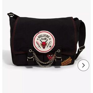 NWT Stranger Things Hellfire Club Black Messenger Bag